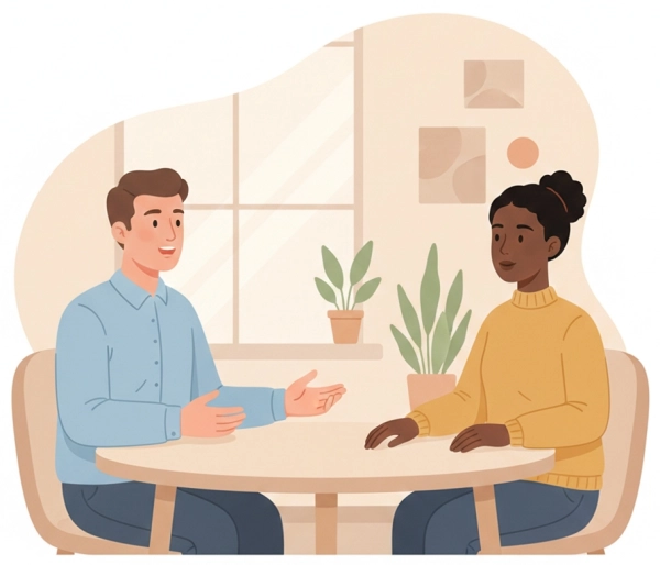 Assertive communication showing confidence, clarity, and mutual respect