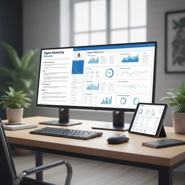 ATS-friendly digital marketing resume layout highlighting skills, tools, and metrics