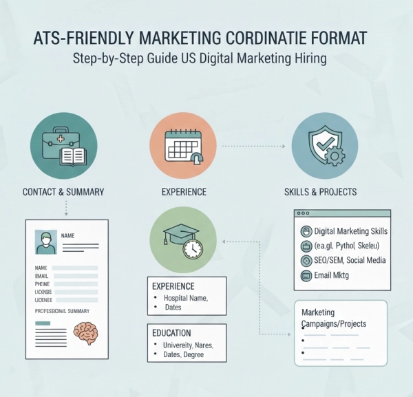 ATS-friendly Marketing Coordinator resume format with clear sections and reverse-chronological layout