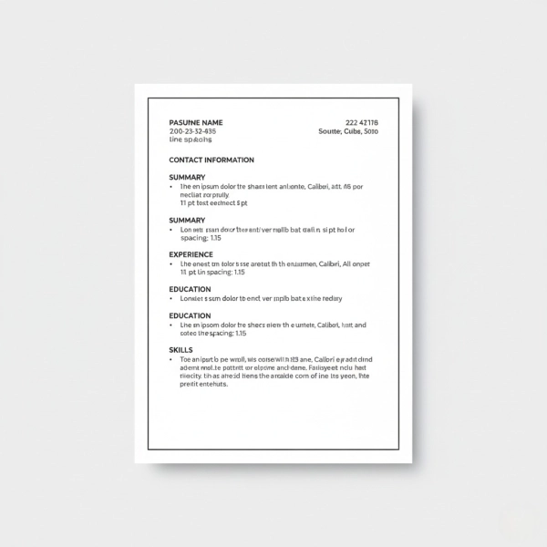 ATS-friendly resume typography example with proper spacing and margins