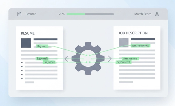 Applicant Tracking System matching resume keywords with a job description