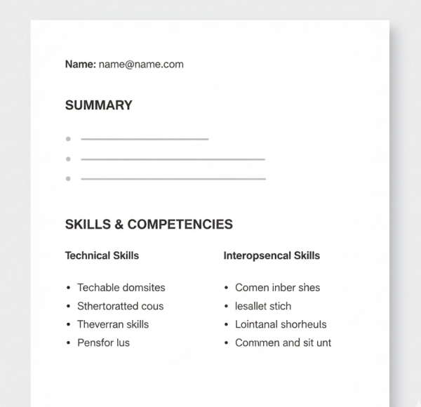 Example of an ATS-optimized resume summary and skills section