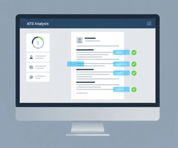 Applicant Tracking System scanning a resume for keywords during the hiring process