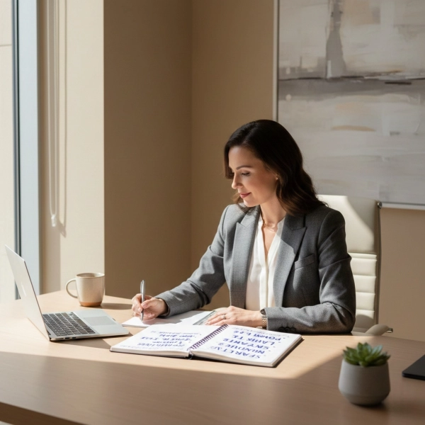 Professional building confidence at work while planning career growth