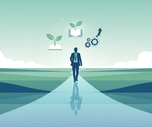 Career aptitude results illustration showing clear career direction and long term growth