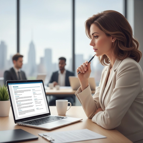 Career changer reviewing a resume objective while transitioning to a new industry
