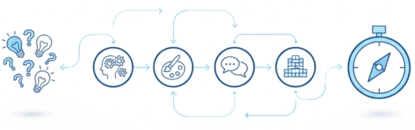 Diagram illustrating how a career quiz analyzes skills interests and work preferences