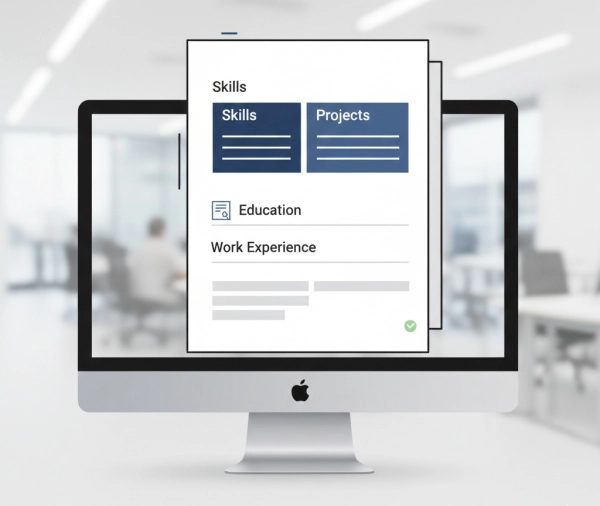 Combination resume format highlighting skills and projects for college students and new graduates