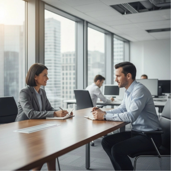Constructive feedback conversation at work delivered respectfully and professionally