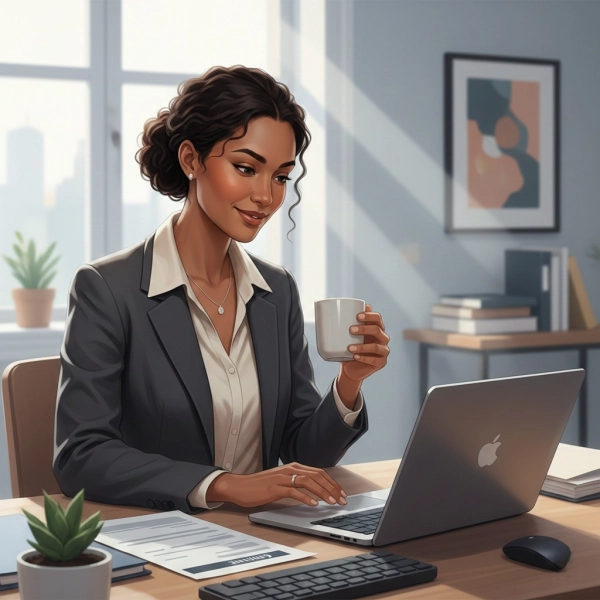 Customer service professional reviewing a resume that highlights communication and problem-solving skills