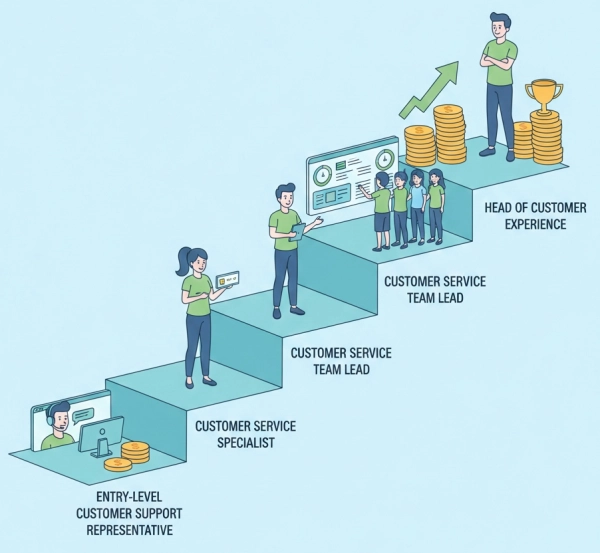Customer service representative salary comparison by experience level