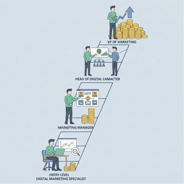 Digital marketing salary comparison by experience level