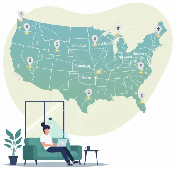 Digital marketing salaries by location and remote work in the United States