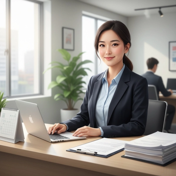 Entry-level administrative assistant supporting office tasks with professionalism and attention to detail