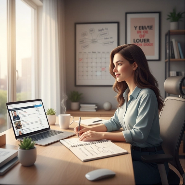 Job seeker planning a fast and focused job search strategy