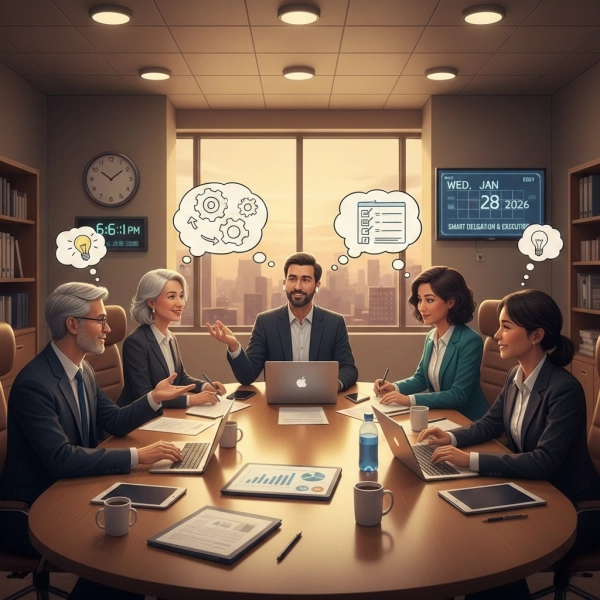 Focus, delegation, and decision-making improving time management at work