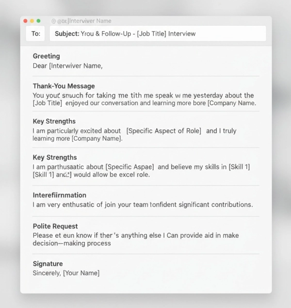 Structure of a professional interview follow-up email