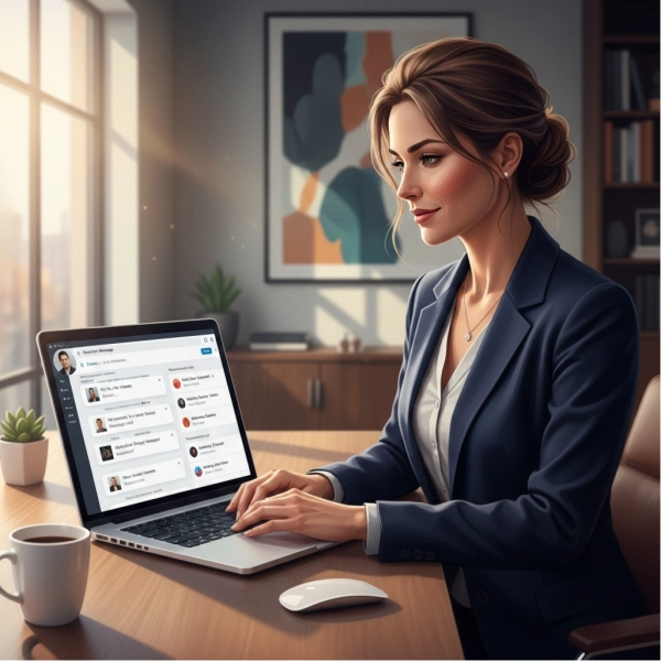 Job seeker using LinkedIn to connect with recruiters and find job opportunities