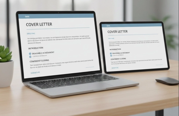 Modern cover letter template with clean layout and contemporary design