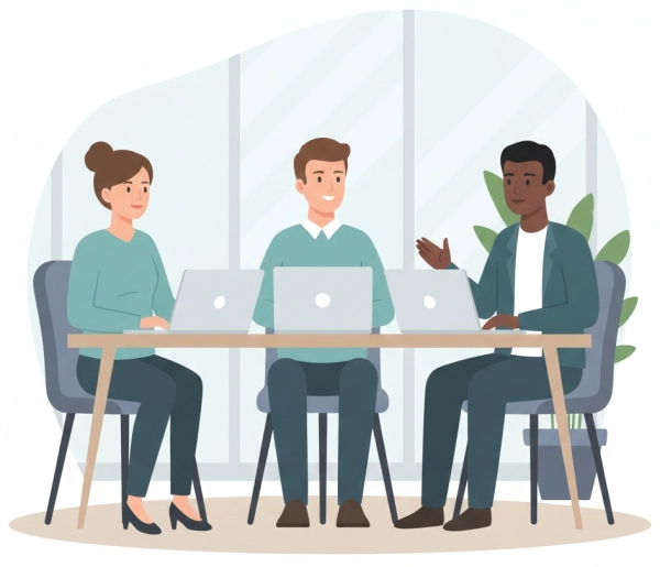 Nonverbal communication in the workplace through body language and eye contact