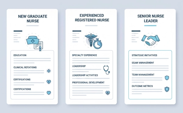 Nursing resume examples for new graduate nurses, experienced nurses, and senior nursing roles