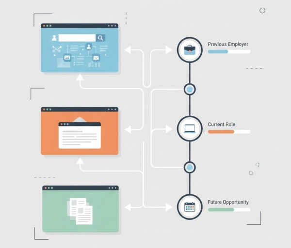 Finding work history from job platforms and email records