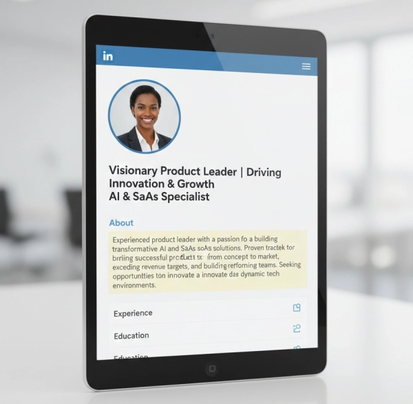 Optimized LinkedIn profile with professional photo, headline, and keywords