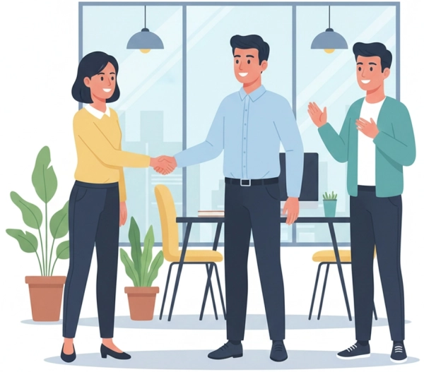 Professional appearance and confident presence as part of nonverbal communication