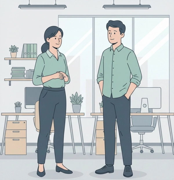 Using a calm and respectful tone when giving workplace feedback
