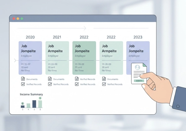Rebuilding an accurate and complete work history timeline