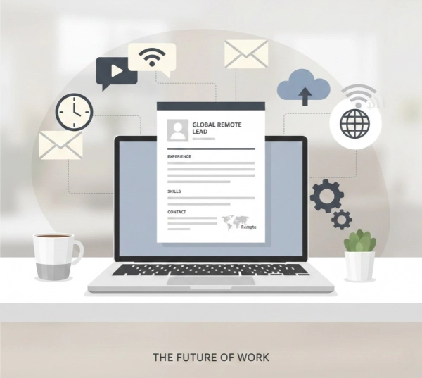 Remote job resume highlighting digital skills, productivity, and remote collaboration for global hiring in 2026