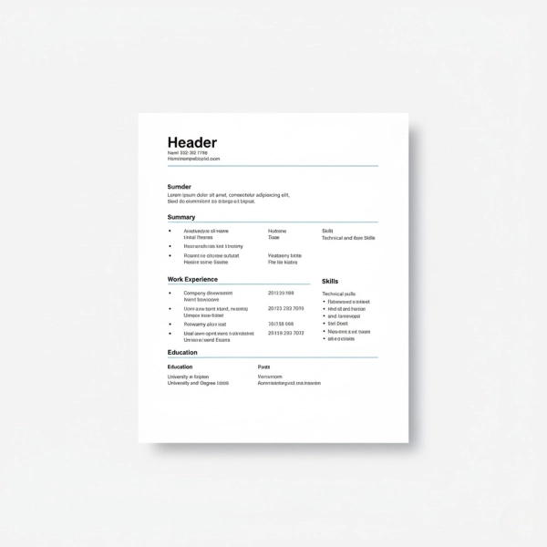 Clean ATS-friendly resume layout with clear sections, professional spacing, and minimal modern design