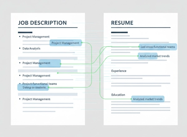 Resume keywords matching job description in ATS screening