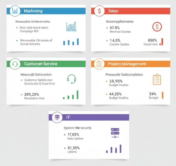 Resume summary examples with measurable achievements across different industries