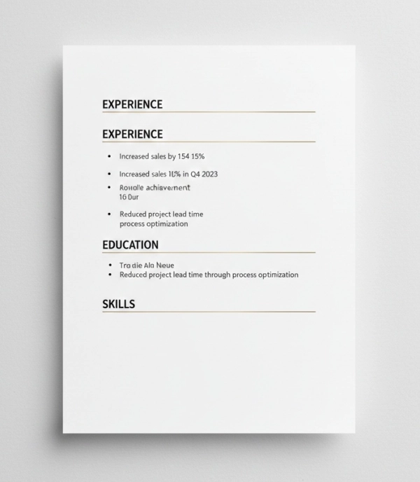 Reverse chronological resume format example showing recent job listed first with clear achievements