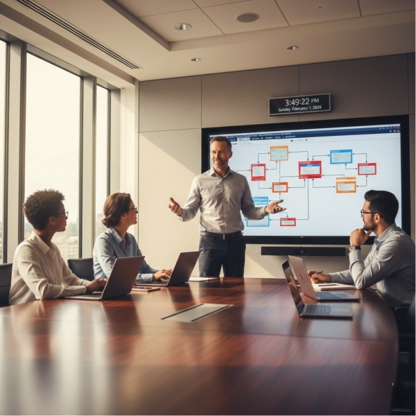 Senior software engineer leading technical discussions and mentoring team members