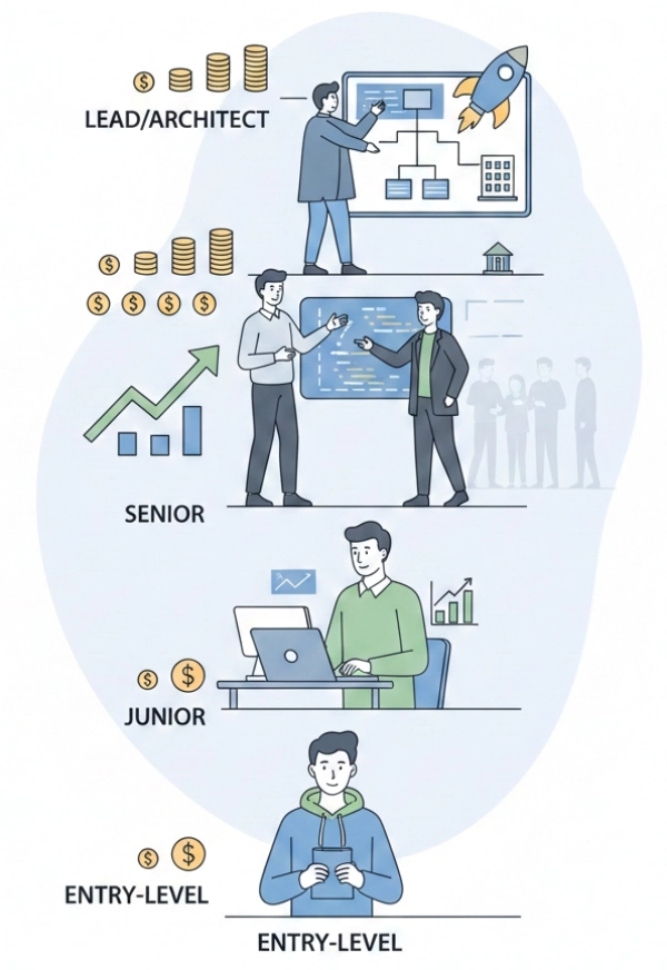 Software engineer salary comparison by experience level