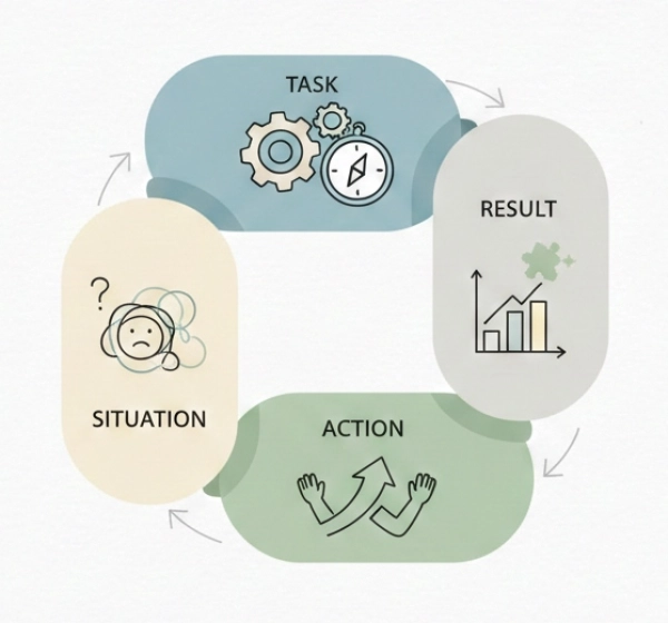 STAR method framework used to structure leadership behavioral interview answers