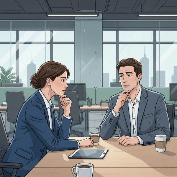 Interviewer asking strengths and weaknesses question during a job interview
