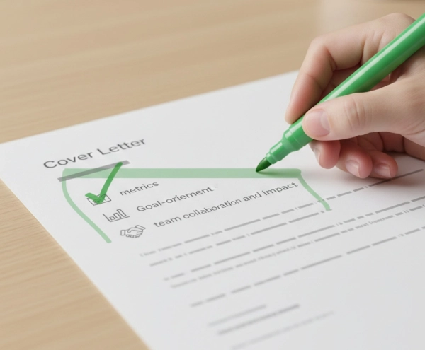 Example of a strong mistake-free cover letter paragraph with results
