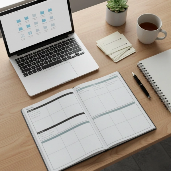 Organized task planning and prioritization to reduce workplace stress