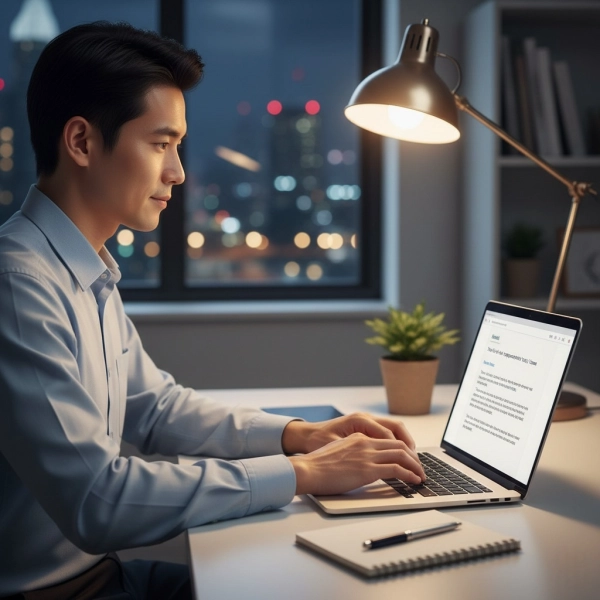 Sending a thank-you email after an interview to leave a positive impression
