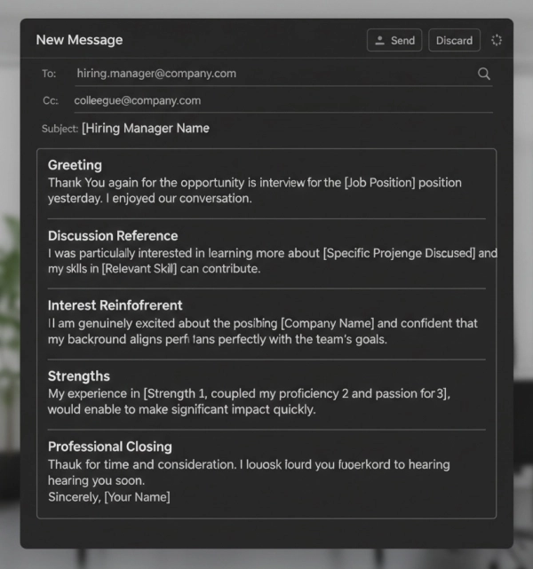 Structure of a strong thank-you email after a job interview