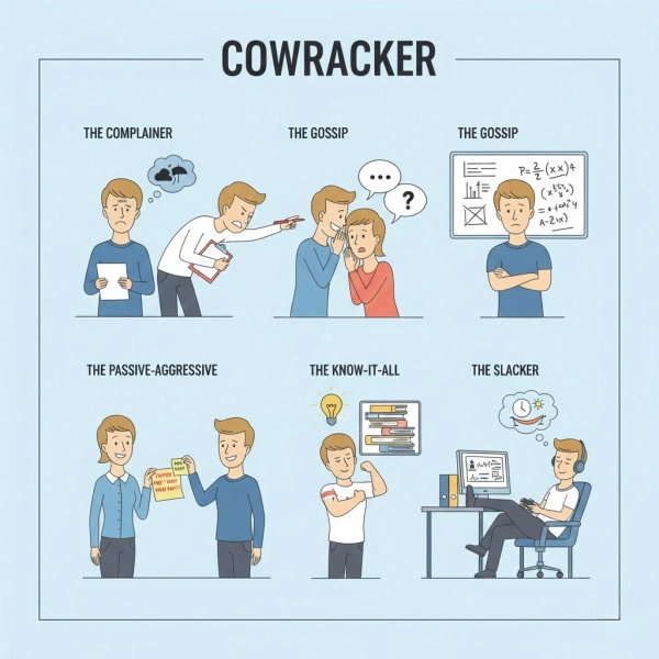 Common types of difficult coworkers in the workplace