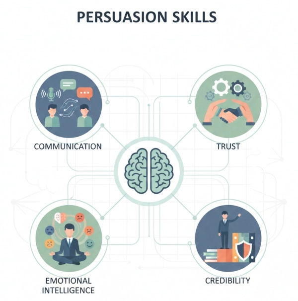 Visual explanation of persuasion skills in professional communication