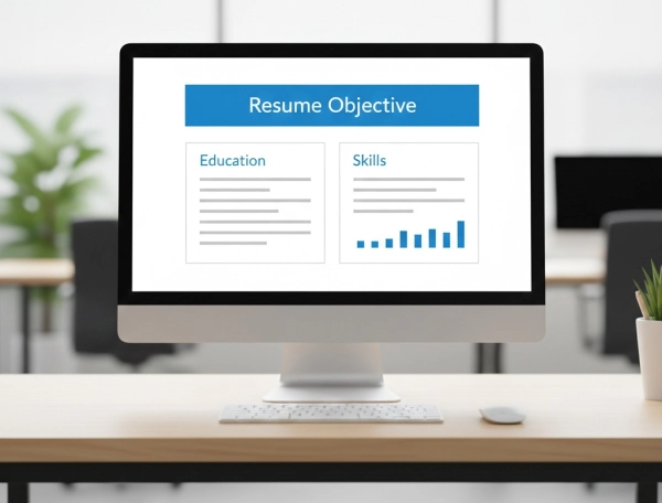 Resume objective section placed at the top of a student resume