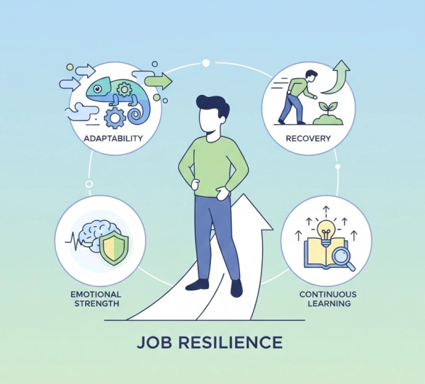 Visual representation of job resilience and adaptability at work