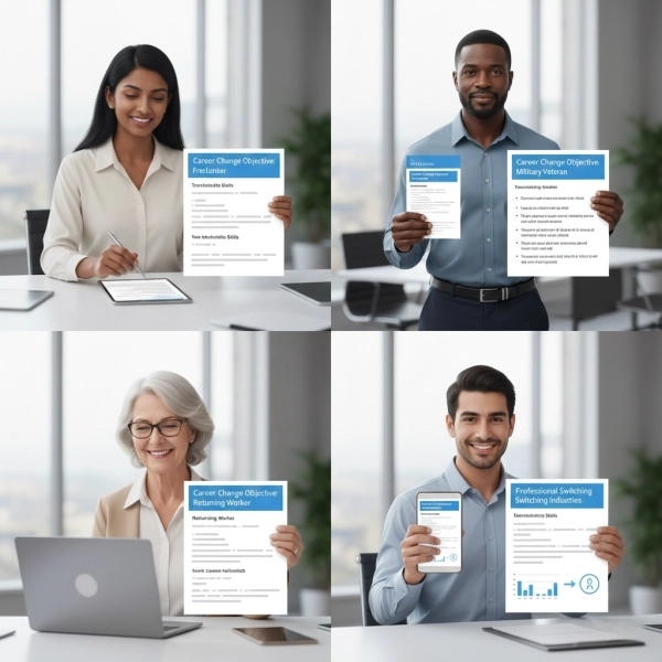 Professionals transitioning careers including freelancers, veterans, and career switchers