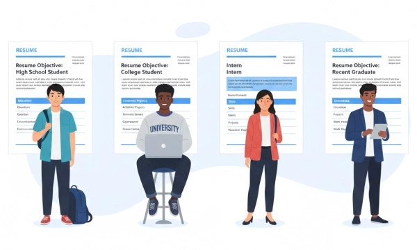 High school students, college students, interns, and recent graduates using resume objectives