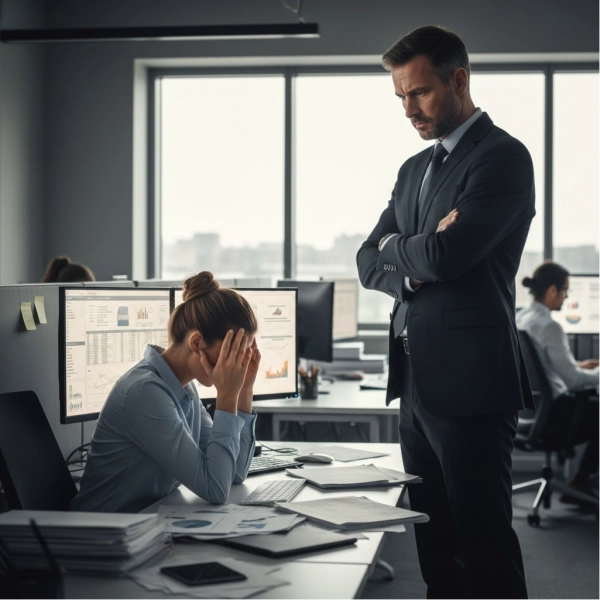 Employee feeling stressed and demotivated while working under a difficult boss